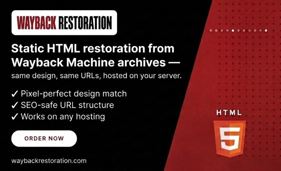 HTML restoration- waybackrestoration.com