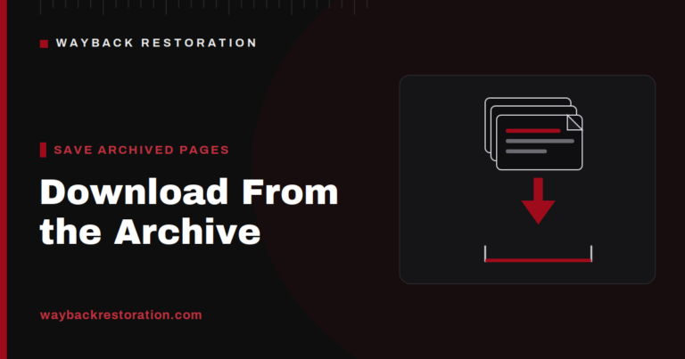 Downloading an archived website from the Wayback Machine