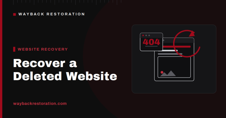 Recovering a deleted website from the Wayback Machine archive