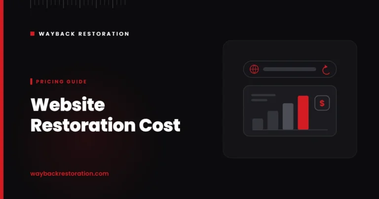 Website restoration cost guide with price comparison chart
