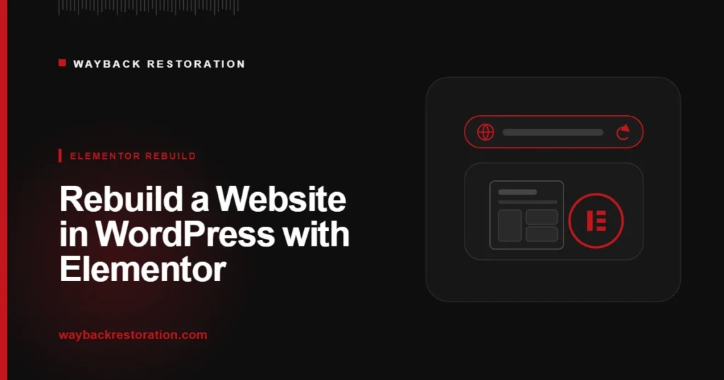Rebuilding a website in WordPress with Elementor